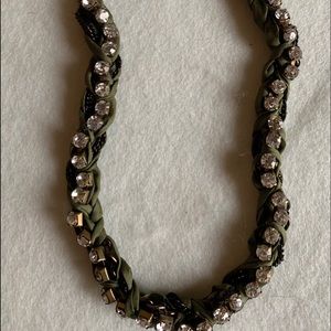 J Crew olive ribbon necklace